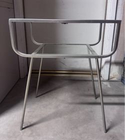Glass and metal side table