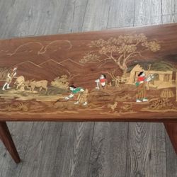 Indian Inlaid Marquetry Top Coffee Table