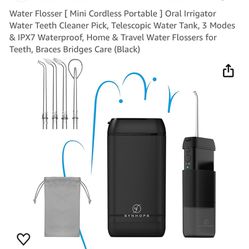 Water Flosser [ Mini Cordless Portable ] Oral Irrigator Water Teeth Cleaner Pick, Telescopic Water Tank, 3 Modes & IPX7 Waterproof, Home & Travel Wate
