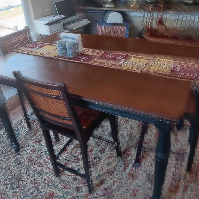 Table and four chairs