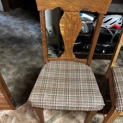 3 Classic Oak Dining Chairs - Great Condition