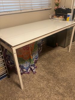White desk table - moving