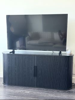 Black TV Stand & 55 Inch Smart TV