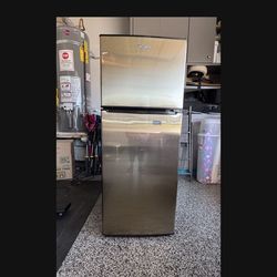 Tall Whirlpool mini Refrigerator Fridge Freezer stainless steel free local delivery