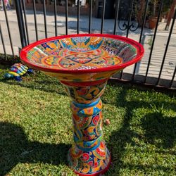 Mexican Talavera FOUNTAIN — Bird Bath 