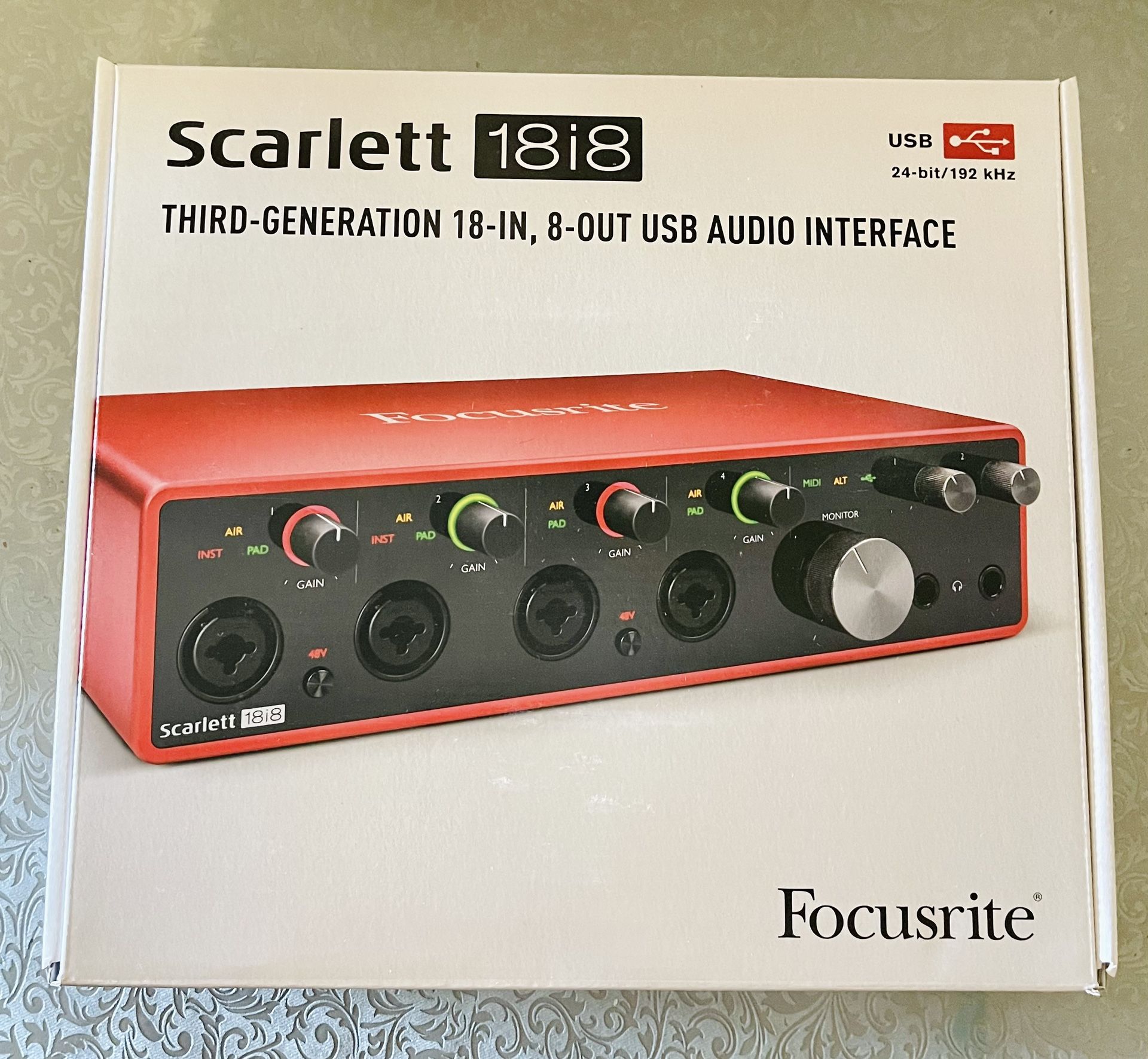 Focusrite Scarlett 18i8 3rd Gen USB Audio Interface, for Producers, Musicians, Bands, Content Creators — High-Fidelity, Studio Quality Recording, and 