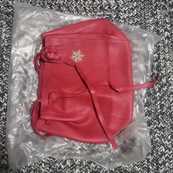 New Elizabeth Arden Red Tote Bag Purse w/Tag And Golden Toned Ornament