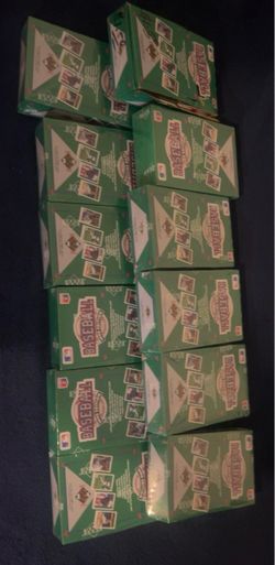 1990 Upper Deck Baseball – 12 Box Lot – 11 Factory Sealed + 1 Open w/ Sealed Packs