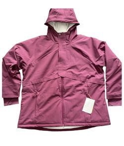 NEW! Women’s Plus Size Winter Jacket w/ Hood - All In Motion 2X Maroon