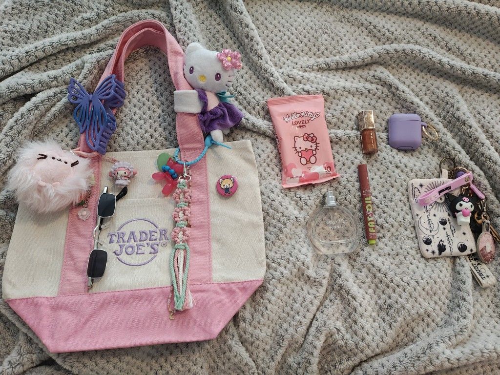 Trader Joe's Mini Tote Bag- Pink Aesthetic