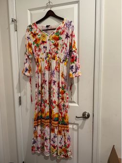 Me 2 Magic  Floral Long Sleeve Maxi Dress size large
