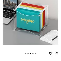MaxGear Modern Acrylic Hanging File Organizer, Large (13.3 x 10.9 x 9.9 inches), Clear,