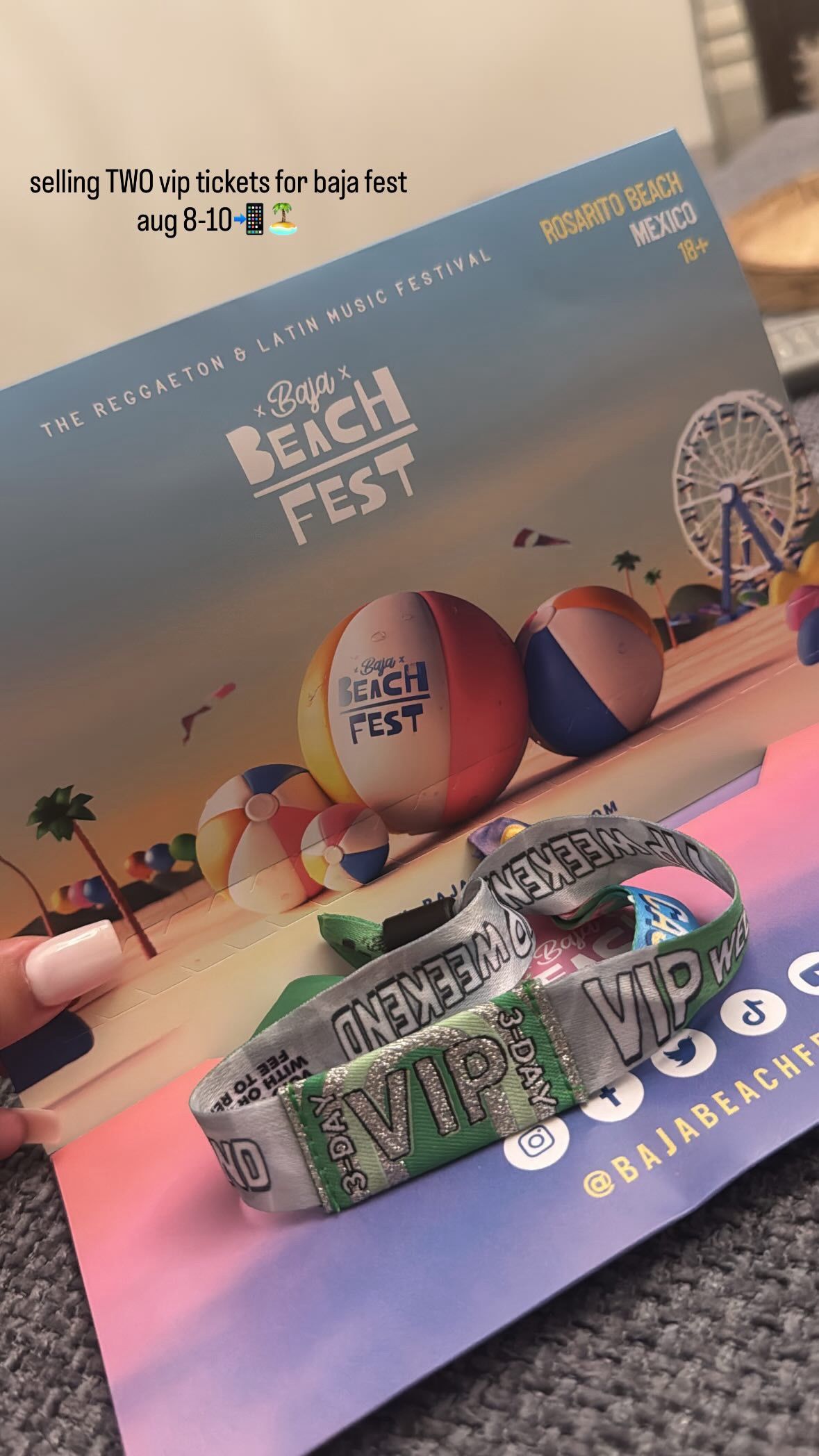 two or one vip baja beach fest tickets originally $950 eacg