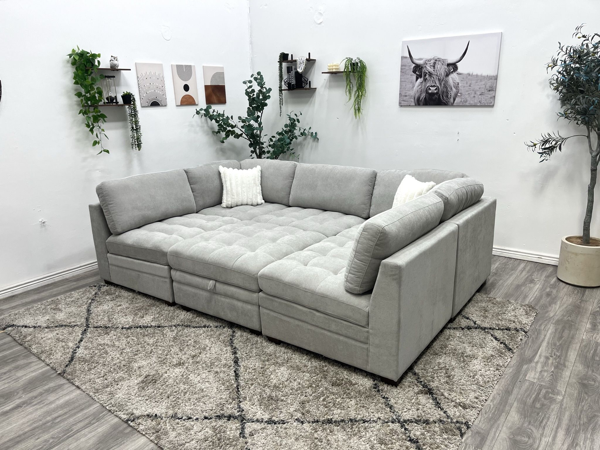 Gray Sectional Modular Couch - Free Delivery 