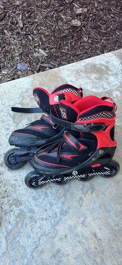 Black and Red Inline Roller Skates