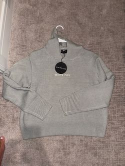 New tags white fox sweater
