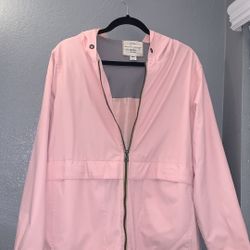 Pink rain coat jacket size M 