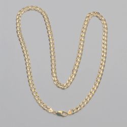 10K Gold Curb Link Chain 24 Inch 7mm Made in Italy Necklace