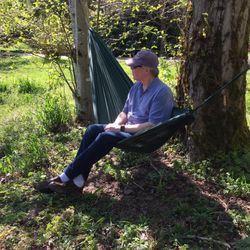 Navy Blue Parachute Fabric Camping Hammock  - Brand New.