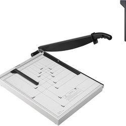 Paper Cutter, 18 in Cut Length Guillotine Trimmer, 15-Sheet Capacity, Heavy-Duty Paper Cutter with Security Guard Rail/Blade Lock, Paper Trimmer for C