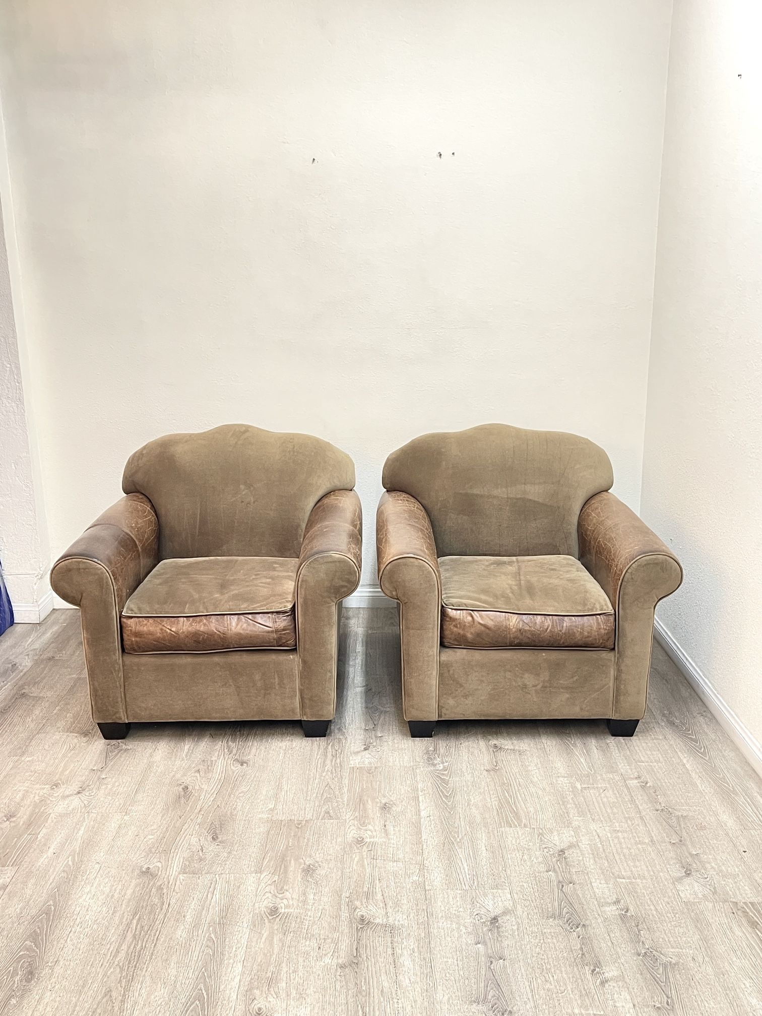 Pair Of Oversized Club Chairs 