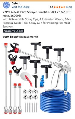 GYFENT new 22 PCS airless paint sprayer gun kit W hose