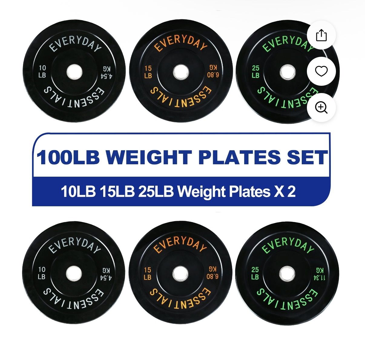 100 Lbs Weight Plate Set