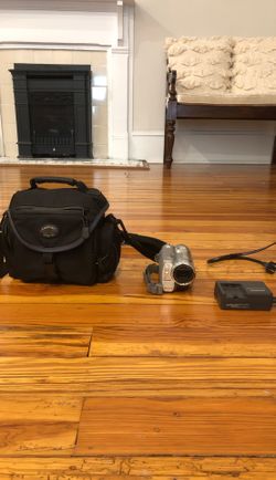 Panasonic camcorder with bag and battery charger