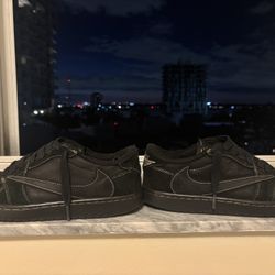 Travis Scott x Air Jordan 1 Low “Black Phantom” – Size 9