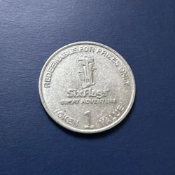 (1) Game Token Six Flags Great Adventure 1 Token Value