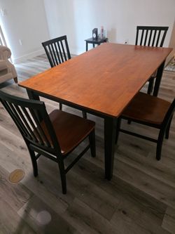 Wood Dining Table with 4 Chairs $200 OBO