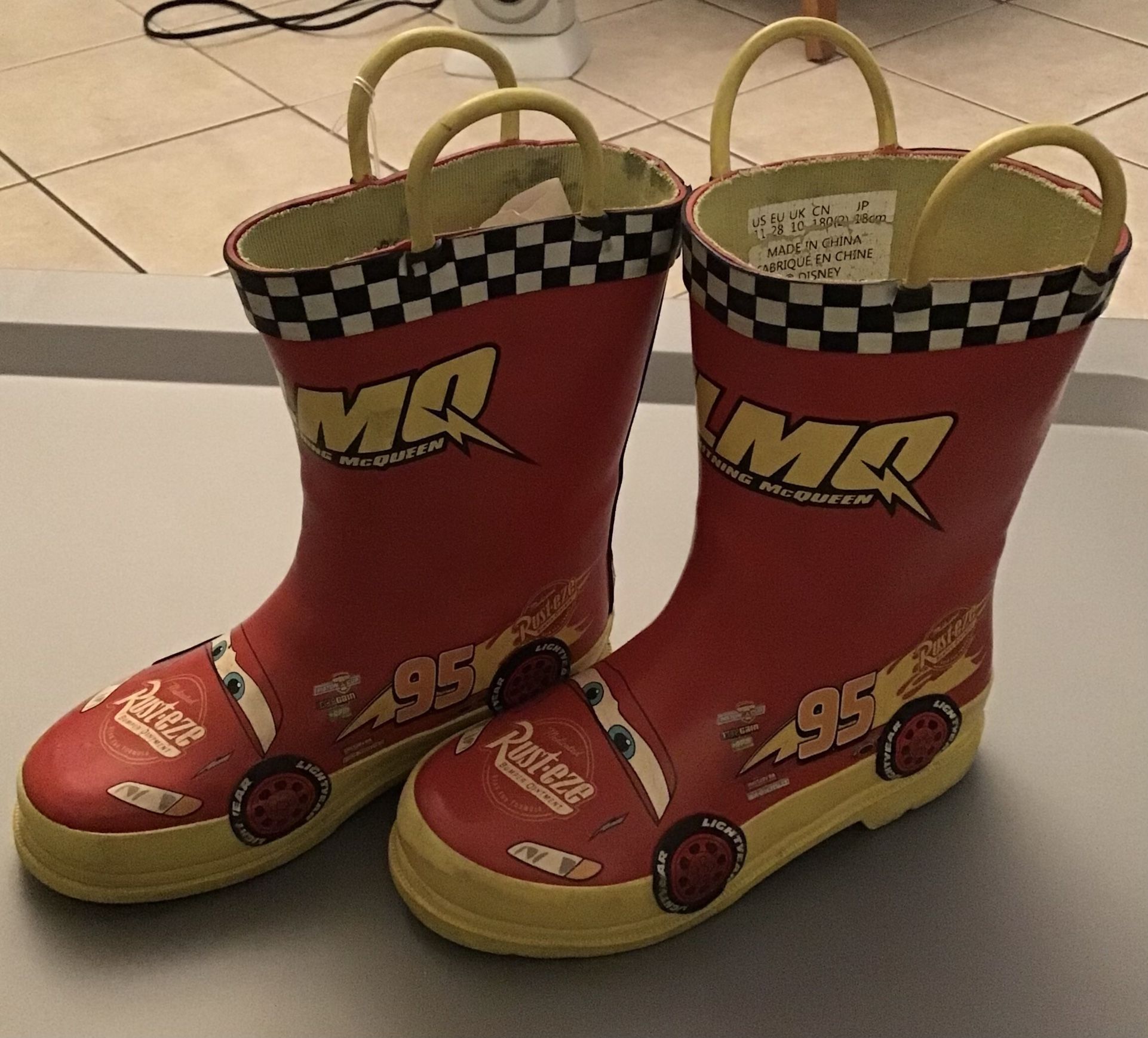 Disney Lightning McQueen Child Rain boots Size 11