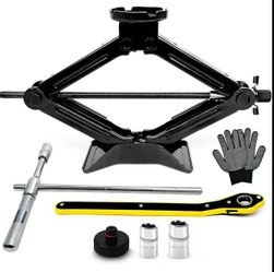 Car Jack Kit 2.5 Ton (5512 lbs),Scissor Jack for Car with Rubber Pad