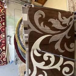 5x7 Area Rugs Carpet Rugs Transitional Design Thick Colors Brown Beige 