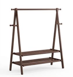 Dark Espresso Wooden A-Frame Clothing Rack with Shelves (We Have 3 Available - Price is Per)