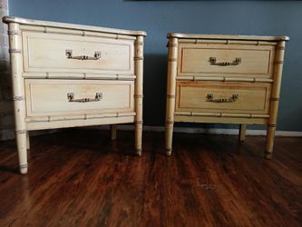 2 Faux Bamboo nightstands