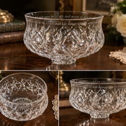 Vintage Lead Crystal Pedestal Bowl with Isaiah 40:31 Scripture – 9’’