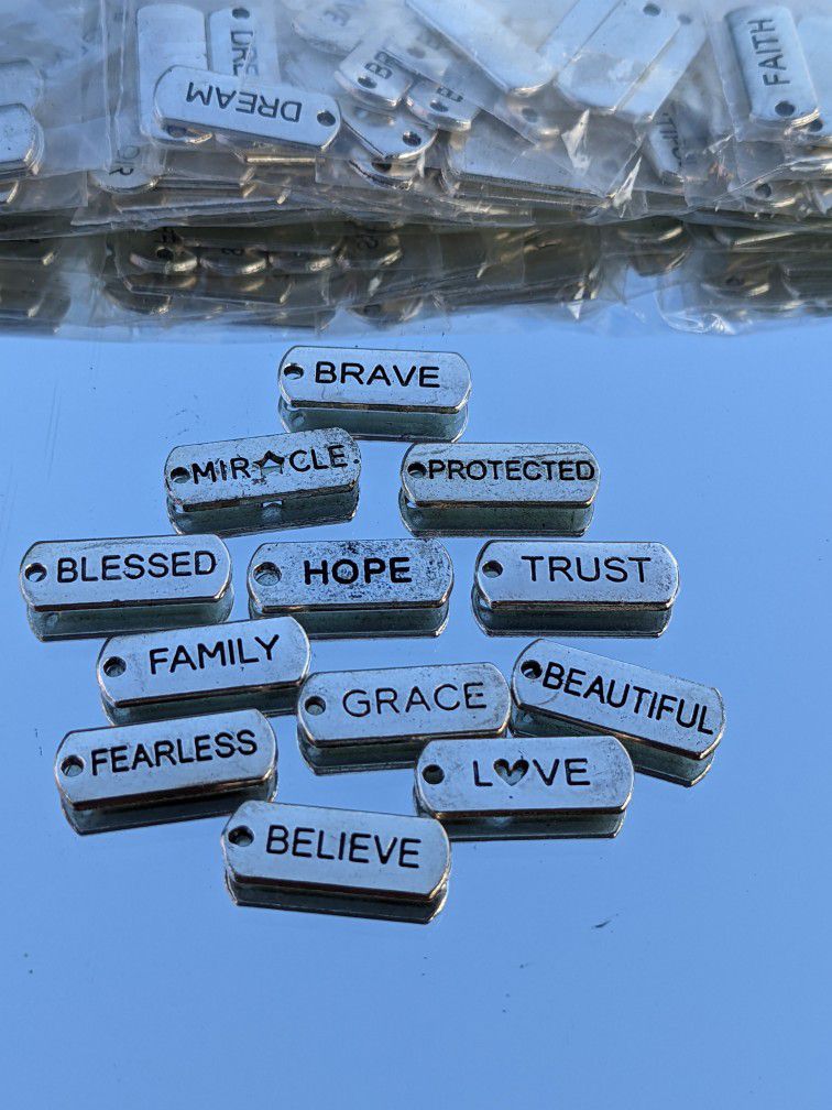 Metal Charms Positive Affirmations Words