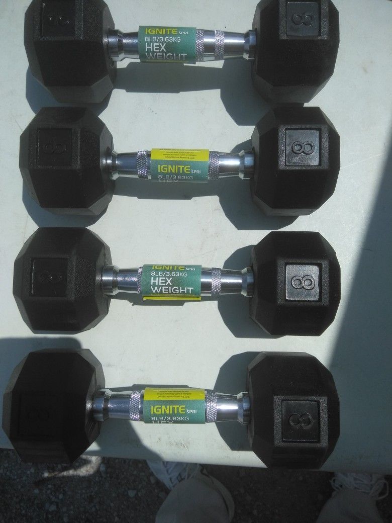 DUMBBELLS WEIGHTS 8LB. READ DETAILS