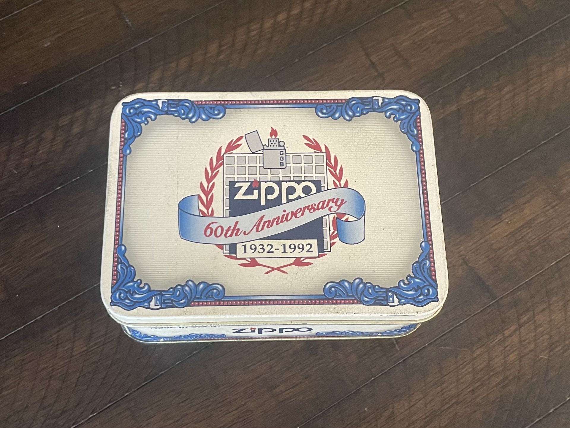 Vintage Zippo Lighter, 60th Anniversary In Zippo Tin