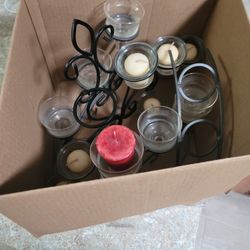 Wall And Shelf Sconces With Glass Candle Holders 