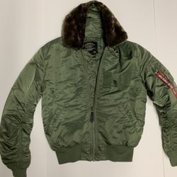 Alpha Industries Bomber Jacket With Detachable Neck Warmer
