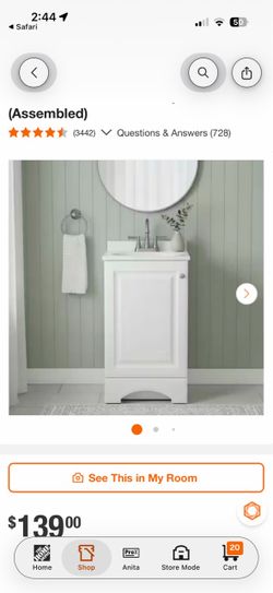 Glacier Bay 18 inch vanity combo