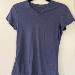 Danskin Blue Cotton V-Neck T-Shirt Women's M