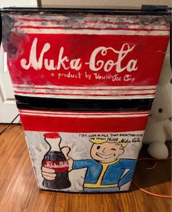 Custom Hand Painted Fallout “Nuka-Cola” Mini Fridge ☢️🥤🔥