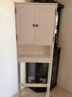 White Over-the-Toilet Bathroom Storage Cabinet