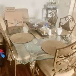 Glass Dining Table 4 Chairs