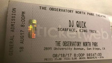 DJ Quik The Observatory San Diego Aug 18 Tickets