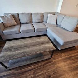 Light Gray Hiller 95” 2pc Sectional Sofa with RAF Chaise by Andover Mills