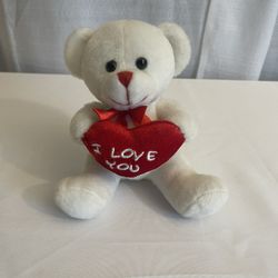 I Love You White Bear Plush